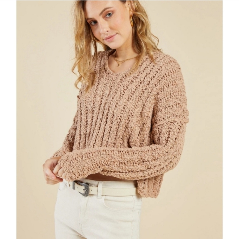 NWT Sadie & Sage Ash Cropped Chunky Knit Sweater